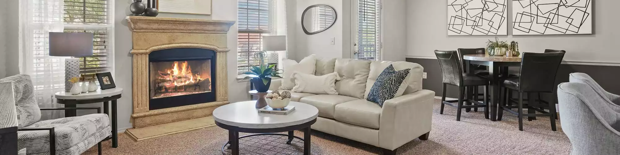 Living Area with Fireplace