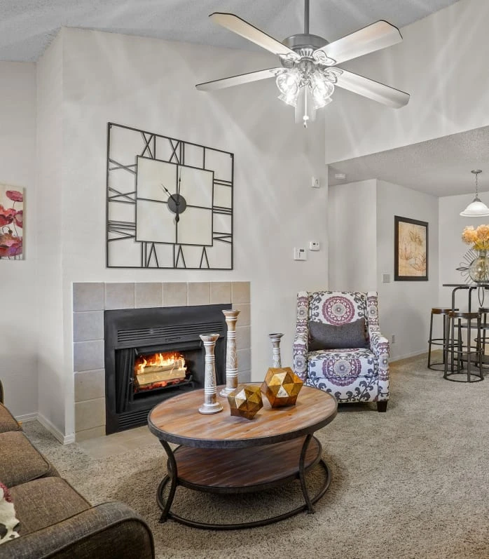 Living Room with Fireplace